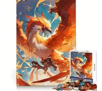 Legendary Phoenix Creature Jigsaw Puzzles 1000 Pieces for Teenagers Memory Fit Firm Edge Home Play Wall Display (38x26cm)