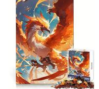 Legendary Phoenix Creature Jigsaws 1000 Pieces for Adults Sharp Thinking Smooth Thick Fun Activity Home Display (50x75cm)