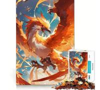Legendary Phoenix Creature Jigsaws 1000 Pieces for Adults Sharp Thinking Smooth Thick Fun Activity Home Display (50x75cm)