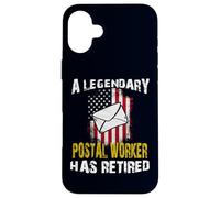 Legendary Postal Worker HaS Retired USA Flag Mail Retirement Case for iPhone 16 Plus