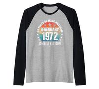 Legendary Since 1972 Limited Edition 54th Birthday Raglan Baseball Tee