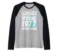 Legendary Since 1977 Limited Edition 49th Birthday Raglan Baseball Tee