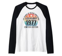 Legendary Since 1977 Limited Edition 49th Birthday Raglan Baseball Tee