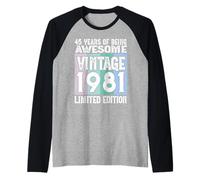 Legendary Since 1981 Limited Edition 45th Birthday Raglan Baseball Tee