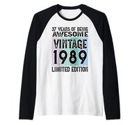 Legendary Since 1989 Limited Edition 37th Birthday Raglan Baseball Tee
