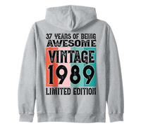 Legendary since 1989 Limited Edition 37th Birthday Zip Hoodie