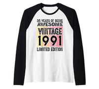 Legendary Since 1991 Limited Edition 35th Birthday Raglan Baseball Tee