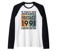 Legendary Since 1991 Limited Edition 35th Birthday Raglan Baseball Tee