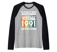 Legendary Since 1991 Limited Edition 35th Birthday Raglan Baseball Tee