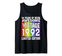 Legendary Since 1992 Limited Edition 34th Birthday Tank Top