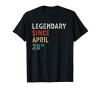Legendary Since April 28 Th Vintage Retro Birthday Gift T-Shirt
