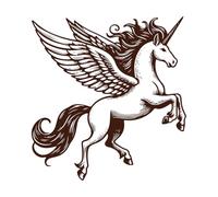 Legendary Unicorn Standing Tall in Enchanted Breeze Lettering Decals 67.2x71cm Car Body Decoration Coffee