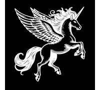 Legendary Unicorn Standing Tall in Enchanted Breeze Mural and Wall Vinyl Decal 67.2x71cm Do not Damage The Wall Surface White