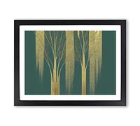 Legendary Weeping Willow Trees Abstract H1022 Framed Print for Living Room Bedroom Home Office Décor, Wall Art Picture Ready to Hang, Black A4 Frame (34 x 25 cm)