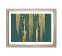 Legendary Weeping Willow Trees Abstract H1022 Framed Print for Living Room Bedroom Home Office Décor, Wall Art Picture Ready to Hang, Oak A3 Frame (46 x 34 cm)