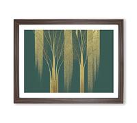Legendary Weeping Willow Trees Abstract H1022 Framed Print for Living Room Bedroom Home Office Décor, Wall Art Picture Ready to Hang, Walnut A3 Frame (46 x 34 cm)