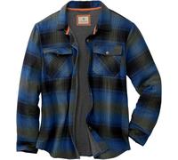 Legendary Whitetails Archer Flannel Thermal Lined Shirt Jacket for Men, Quilted Insulated Plaid Work Outerwear Coat, Cabin Cobalt Plaid, L Big Tall