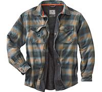 Legendary Whitetails Archer Flannel Thermal Lined Shirt Jacket for Men, Quilted Insulated Plaid Work Outerwear Coat, Sky, XXL