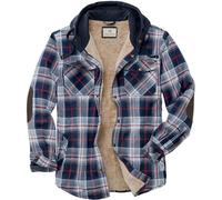 Legendary Whitetails Men's Big & Tall Camp Berber Lined Hooded Flannel Shirt Jacket, Night River Plaid, 3X-Large
