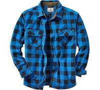 Legendary Whitetails Men's Big & Tall Navigator Fleece Button Up Shirt, Liberty Buffalo Plaid Blue, 4X-Large Tall