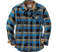 Legendary Whitetails Men's Buck Buck Camp Flannel Shirt, Long Sleeve Plaid Button Down Casual Shirt for Men, with Corduroy Cuffs, Fall & Winter Clothing, Cobalt Plaid, Large Tall