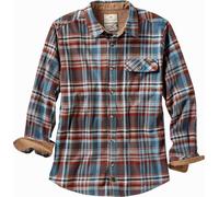Legendary Whitetails Men's Buck Camp Flannel, Long Sleeve Button Down Casual Shirt, Corduroy Cuffs, Fall & Winter Clothing, Barnwood Slate Plaid, 4X-Large