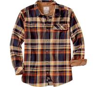 Legendary Whitetails Men's Buck Camp Flannel, Long Sleeve Plaid Button Down Casual Shirt, Corduroy Cuffs, Homestead Plaid, S