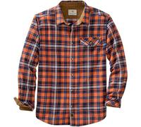 Legendary Whitetails Men's Buck Camp Flannel, Long Sleeve Plaid Button Down Casual Shirt, Corduroy Cuffs, Cobalt Blaze Plaid, S