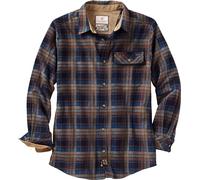 Legendary Whitetails Men's Buck Camp Flannel, Long Sleeve Plaid Button Down Casual Shirt, Corduroy Cuffs, Brownstone Plaid, XXXXL