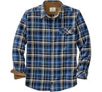 Legendary Whitetails Men's Buck Camp Flannel, Long Sleeve Plaid Button Down Casual Shirt, Corduroy Cuffs, Liberty Gold Plaid, S