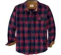 Legendary Whitetails Men's Buck Camp Flannel, Long Sleeve Plaid Button Down Casual Shirt, Corduroy Cuffs, Tartan Red Plaid, Medium