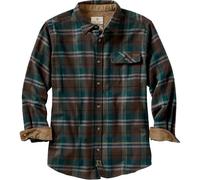 Legendary Whitetails Men's Buck Camp Flannel, Long Sleeve Plaid Button Down Casual Shirt, Corduroy Cuffs, Smoky Mountain Plaid, Large