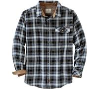 Legendary Whitetails Men's Buck Camp Flannel, Long Sleeve Plaid Button Down Casual Shirt, Corduroy Cuffs, Birch Poseidon Plaid, XXXXL