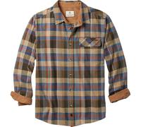 Legendary Whitetails Men's Buck Camp Flannel, Long Sleeve Plaid Button Down Casual Shirt, Corduroy Cuffs, Little Rock Plaid, 4XL Big