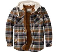 Legendary Whitetails Men's Camp Night Berber Lined Hooded Flannel Jacket, Porter Plaid, XX-Large Big Tall