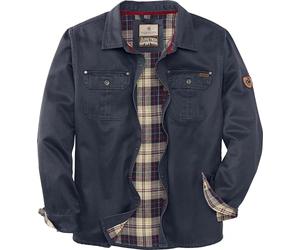 Legendary Whitetails Men's Journeyman Shirt Jacket, Flannel Lined Shacket for Men, Water-Resistant Coat Rugged Fall Clothing, Navy, 4X-Large