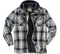Legendary Whitetails Men's Maplewood Hooded Jacket Shirt, Blue Dusk Plaid, M