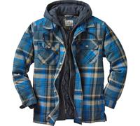 Legendary Whitetails Men's Maplewood Hooded Shirt Jacket, Slate Hatchet Blue Plaid, L