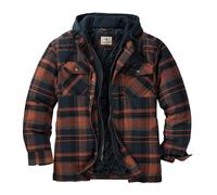 Legendary Whitetails Men's Plaid Flannel Shirt Jacket Quilted with Hood Polyfill Insulated, Ancient Bison Plaid, XXL