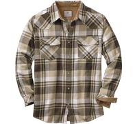 Legendary Whitetails Men's Shotgun Western Flannel Shirt, Tobacco Range Plaid, 3XL Big