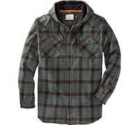 Legendary Whitetails Men's Standard Backwoods Hooded Flannel Shirt, Deep Pine Plaid, Large