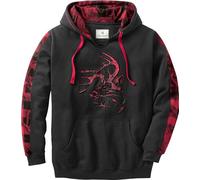 Legendary Whitetails Men's Standard Camo Plaid Outfitter Hoodie, Black, X-Large