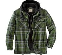 Legendary Whitetails Men's Standard Maplewood Hooded Shirt Jacket, Army Green Plaid, Large