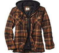 Legendary Whitetails Men's Standard Maplewood Hooded Shirt Jacket, Deer Shed Plaid, Medium