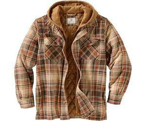 Legendary Whitetails Men's Standard Maplewood Hooded Shirt Jacket, Durango Plaid, Large