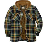Legendary Whitetails Men's Standard Maplewood Hooded Shirt Jacket, Field Tract Plaid, Large
