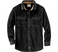 Legendary Whitetails Men's Standard Navigator Fleece Button Up Shirt, Black, X-Large, Black, XL