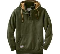 Legendary Whitetails Men's Standard Tough As Buck 1/4 Zip Action Hoodie, Loden, Large
