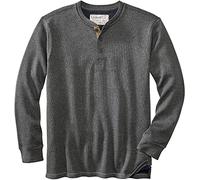 Legendary Whitetails Men's Standard Tough as Buck Double Layer Thermal Henley Shirt, Charcoal Heather, Large