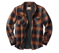 Legendary Whitetails Men's Thermal Lined Shirt Jacket Plaid Flannel Polyfill Insulated, Big Sky Cabin Plaid, 4XL Big